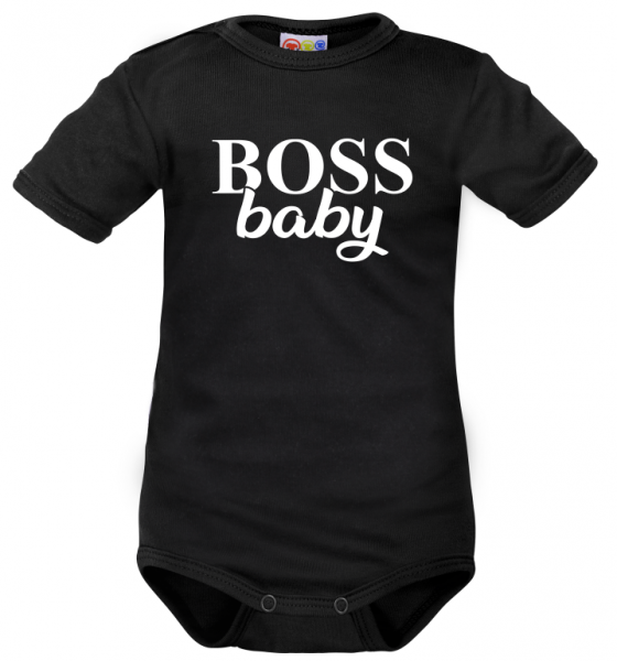 Body krátký rukáv Dejna Boss baby - černé, vel. 80