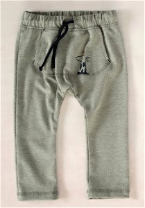 K-Baby Stylové dětské kalhoty, tepláky s klokankovou kapsou - šedé, vel. 92