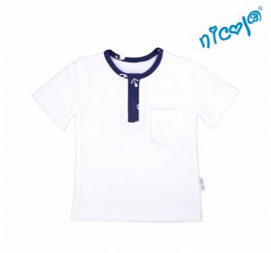 Kojenecké bavlněné tričko krátký rukáv Nicol, Sailor - bílé, vel. 68