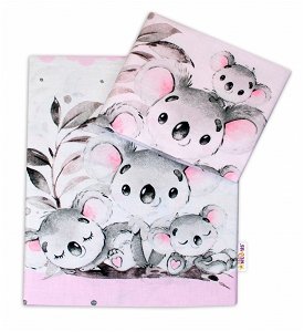 2-dílné bavlněné povlečení Baby Nellys - Medvídek Koala - růžový, roz. 135 x 100 cm