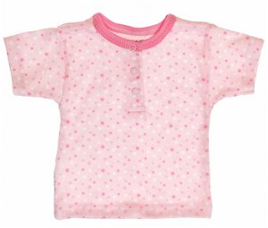 MBaby Bavlněné Polo tričko s krátkým rukávem vel. 80 Hvězdičky - růžové