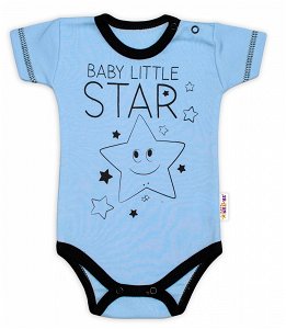 Body krátký rukáv Baby Nellys, Baby Little Star - modré, vel. 86