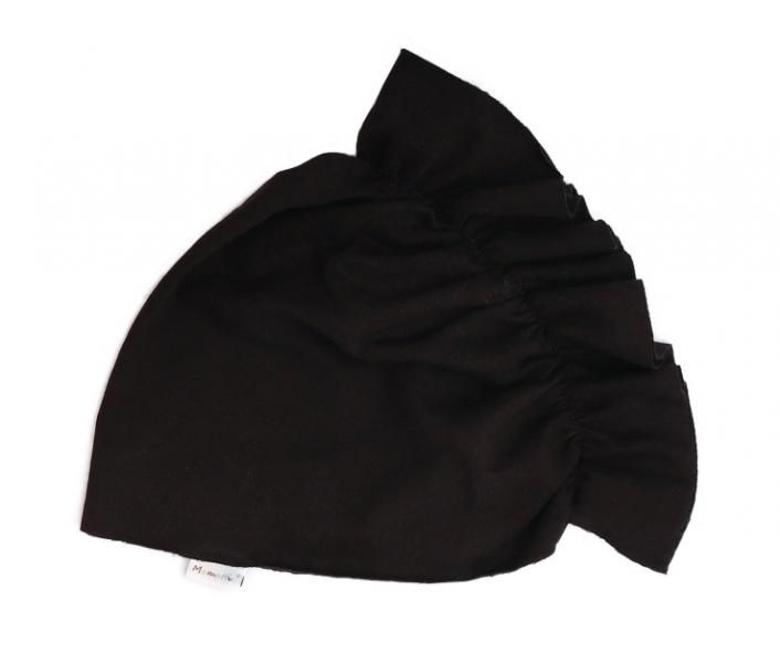 Mamatti Bavlněná  dětská čepice - turban, černý, vel. 98