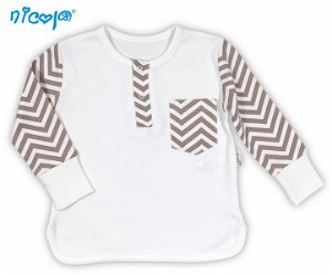 BIO kojenecké bavlněné tričko NICOL MEDVÍDEK - dlouhý rukáv