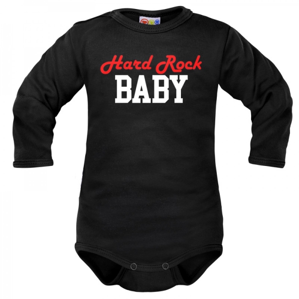 Body dlouhý rukáv Dejna Hard rock Baby - černé, vel. 68