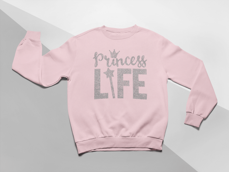 KIDSBEE Moderní dětská dívčí mikina Princess Life - růžová, vel. 104