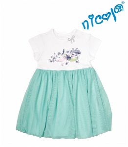 Dětské šaty Nicol, Mořská víla - zeleno/bílé