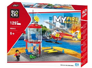 Blocki Blocki stavebnice Hasičská stanice s helikoptérou typ LEGO 129 dílů