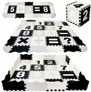 TULIMI Dětské pěnové puzzle 150x150cm, hrací deka, podložka na zem XXL - čísla, 56 dílů