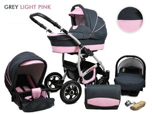 Raf-Pol Baby Lux Largo 2v1 2023 Grey Light Pink