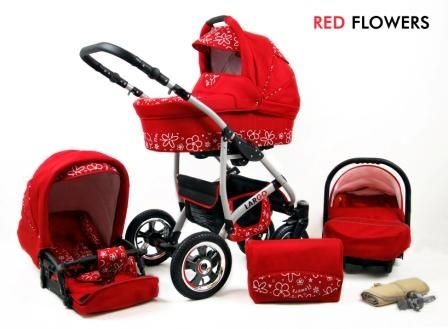 Raf-Pol Baby Lux Largo 3v1 2023 Red Flowers