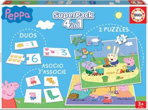 Educa domino a pexeso Peppa Pig Disney Superpack 4v1 134661