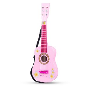 New Classic Toys Dětská kytara růžová s květinami 10348