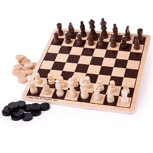 Bigjigs dřevěné šachy a dáma BJ789