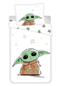 Jerry Fabrics povlečení bavlna Star Wars Baby Yoda 140x200 70x90 01280-STARWAYODAA