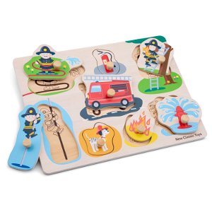 New Classic Toys Dřevěné vkládací puzzle hasiči 10433