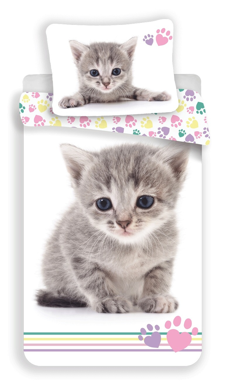 Jerry Fabrics Povlečení fototisk Kitten colour 140x200, 70x90 cm 01202-KOCKACOLORA