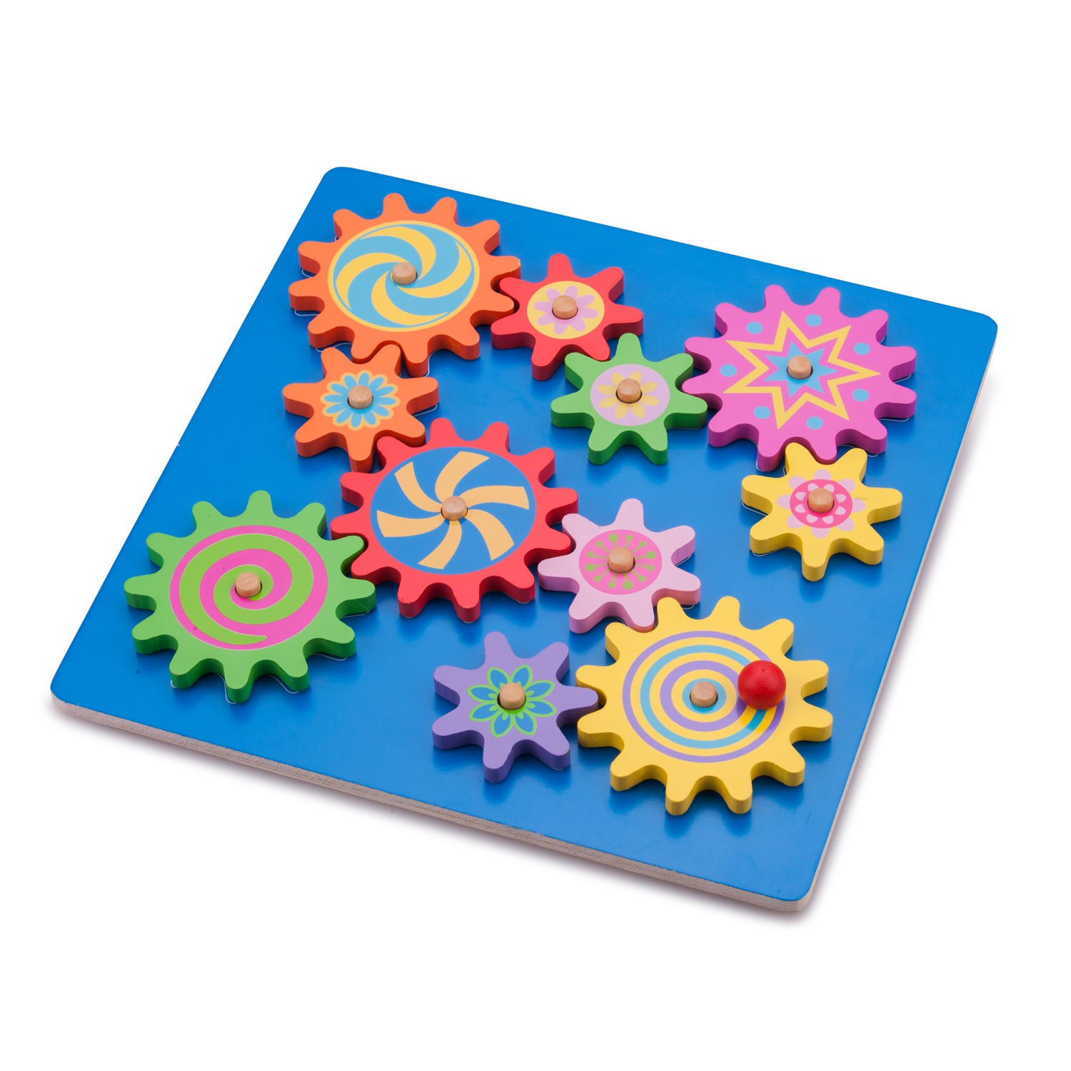 New Classic Toys Dřevěné puzzle ozubená kolečka 10525