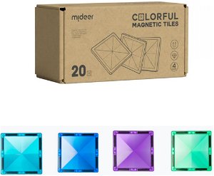 MiDeer Barevná magnetická stavebnice - chladné barvy - 20 ks MD6397