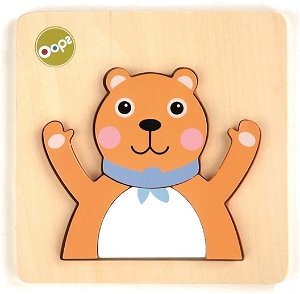 Oops První dřevěné puzzle medvídek OP1601511