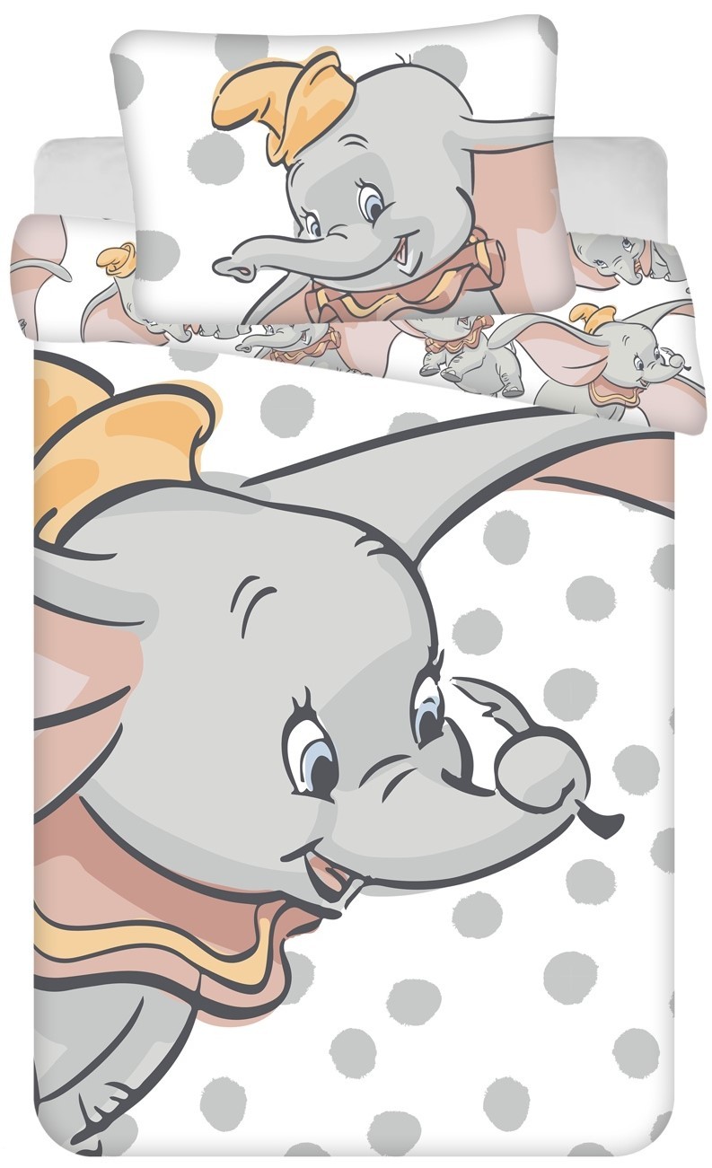Jerry Fabrics Disney povlečení do postýlky Dumbo "Dots" baby 100x135, 40x60 cm 00145-DOPOSPFDUMA