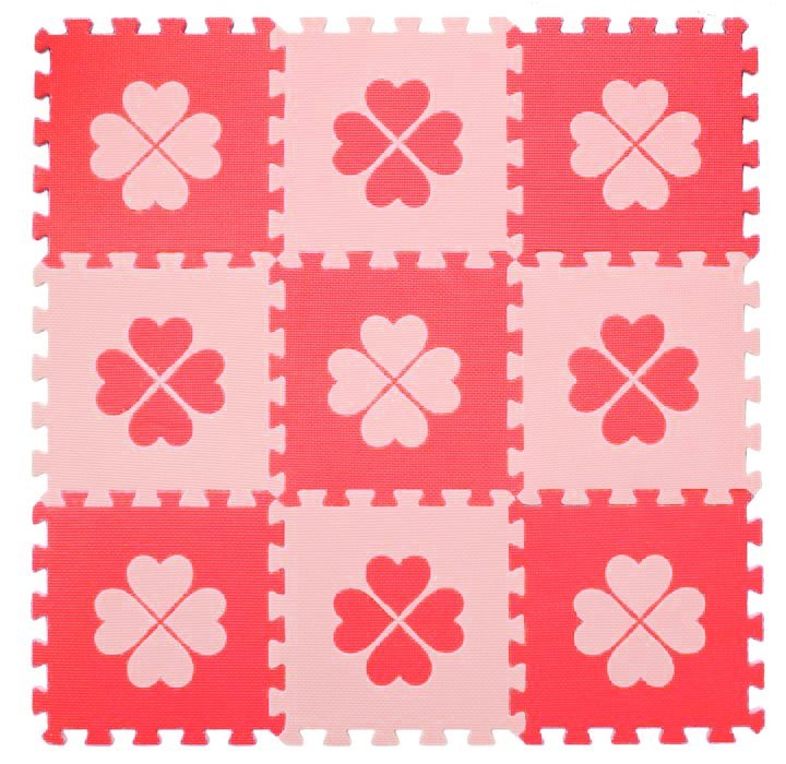 Pěnové BABY puzzle Červené čtyřlístky Č (29,5x29,5) 119305