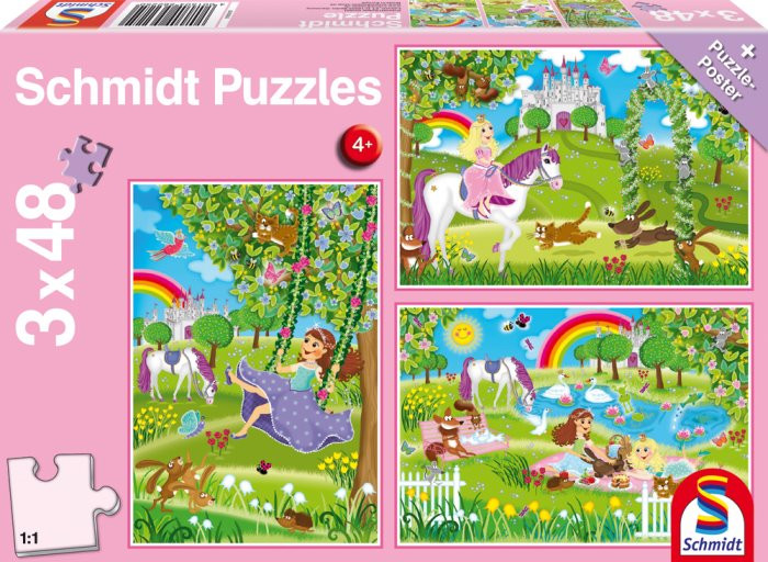 SCHMIDT Puzzle Princezny v zámecké zahradě 3x48 dílků 120853