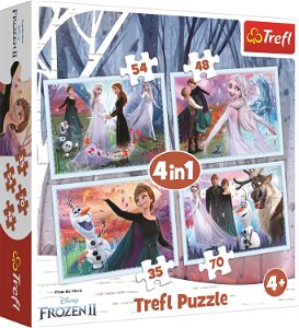 TREFL Puzzle Ledové království 2, 4v1 (35,48,54,70 dílků) 135512
