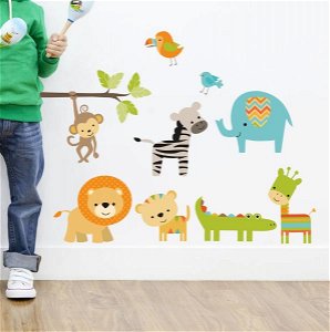 Housedecor Samolepka na zeď  Color animals