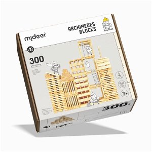 MiDeer Dřevěné stavební kostky ARCHIMEDES BLOCKS 300 dílků MD1168
