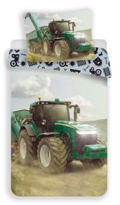 Jerry Fabrics Povlečení fototisk Traktor green 140x200, 70x90 cm 01202-FOTOTITRAKA