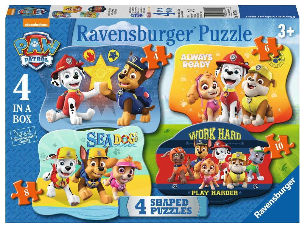 RAVENSBURGER Puzzle Tlapková patrola 4v1 (4,6,8,10 dílků) 131599