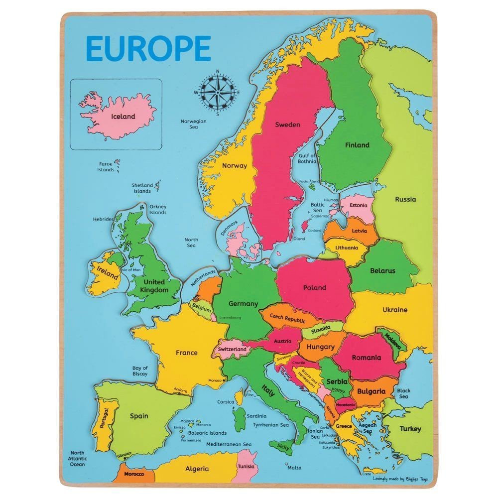 Bigjigs Puzzle mapa Evropy 25 dílků BJ048