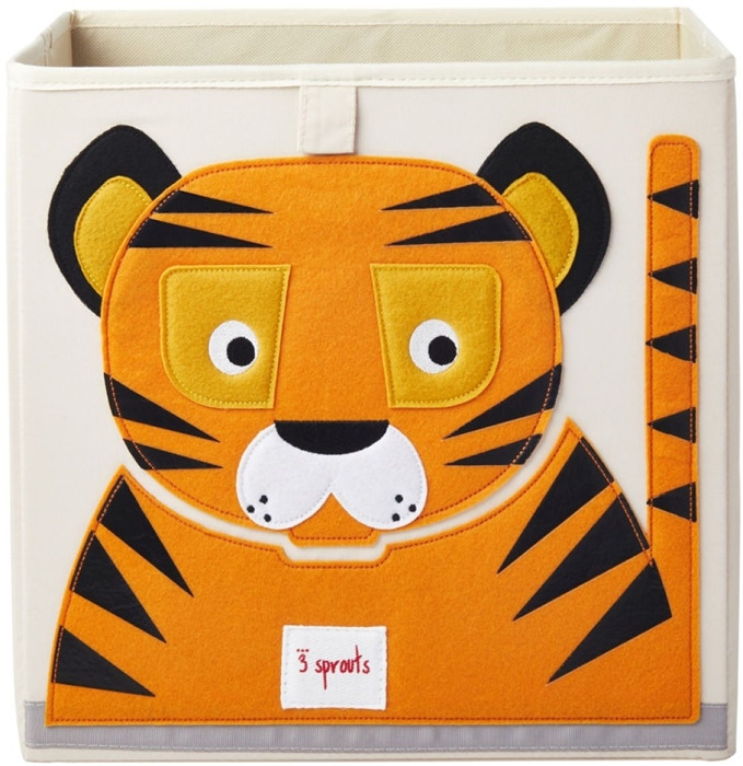 3 sprouts Úložný box na hračky Tiger Orange 42901TO