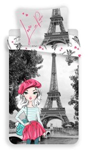 Jerry Fabrics Povlečení Paris grey 140x200, 70x90 cm 01222-PARISGREYPA