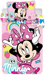 Jerry Fabrics Disney povlečení do postýlky Minnie "Pink square" baby 100x135, 40x60 cm 00145-DOPOSTYSQUA