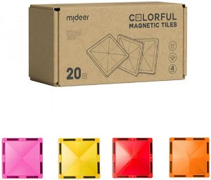 MiDeer Barevná magnetická stavebnice - chladné barvy - 20 ks MD6396
