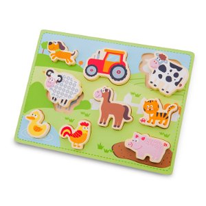 New Classic Toys Dřevěné vkládací puzzle se zvířátky 10521