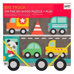 Petitcollage robustní dřevěné puzzle Big Truck PTC502