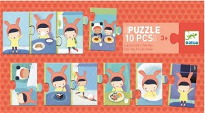 Djeco Puzzle trio Denní činnosti 10 dílků DOPRODEJ DJ08179