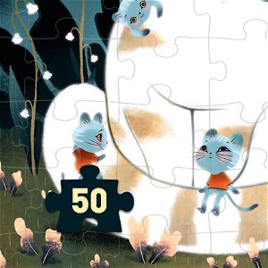 DJECO Svítící puzzle Kočka 50 dílků DJ07021