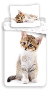 Jerry Fabrics Povlečení fototisk Kitten white 140x200, 70x90 cm 01202-KOCKAKWHITA