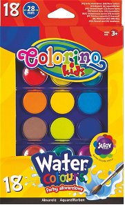 Colorino vodové barvy velké se 2 štětci 18 barev R54737PTR