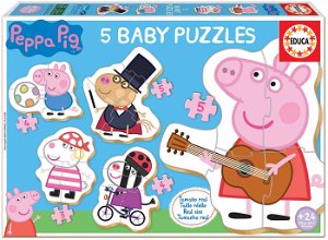 EDUCA Baby puzzle Prasátko Peppa 2, 5v1 (3-5 dílků) 134591