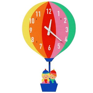 Rex London Dřevěné nástěnné hodiny barevný balón