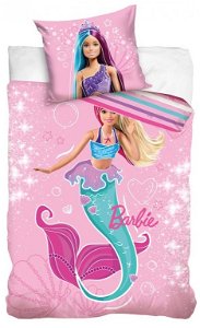 Carbotex povlečení Barbie mořská panna růžové bavlna hladká 140x200 70x90 591189