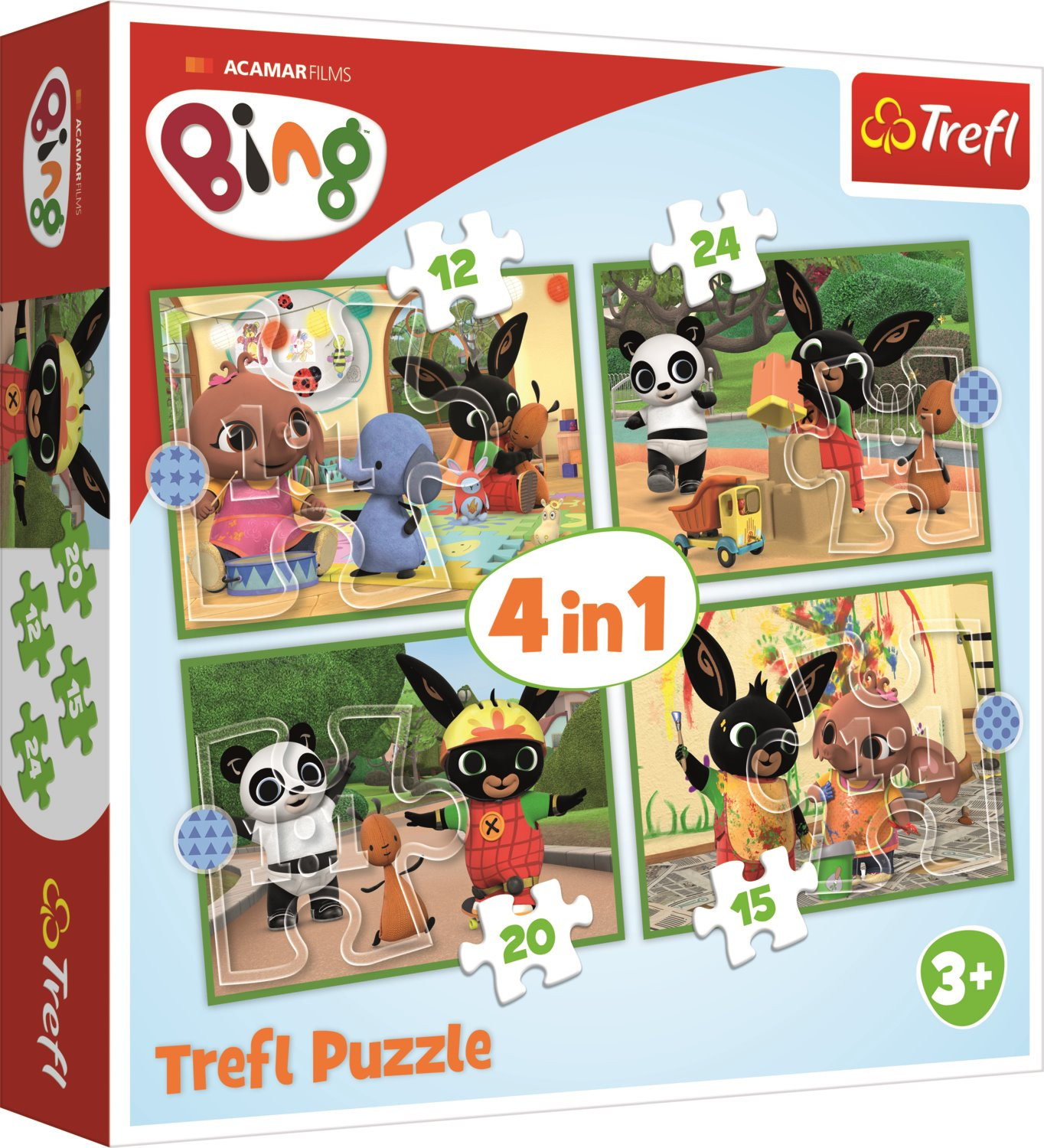 TREFL Puzzle Bing: Šťastný den 4v1 (12,15,20,24 dílků) 135485