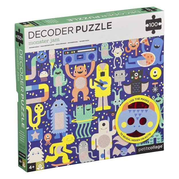 Petitcollage Puzzle příšerky 100 ks s 3D brýlemi PTC331