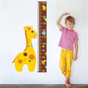 Housedecor Samolepka na zeď  Metr a žirafa s puntíky