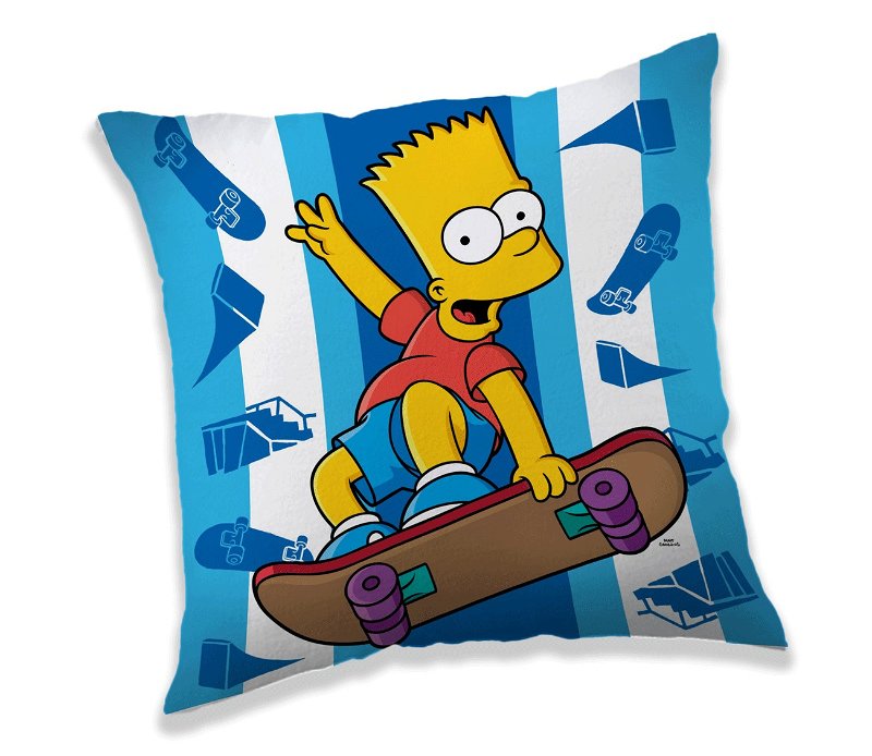 Jerry Fabrics Polštářek Simpsons Bart skater 40x40 cm 03410-SIMSONSKATA